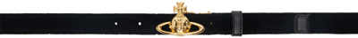 Vivienne Westwood Black Orb Buckle Belt In N405