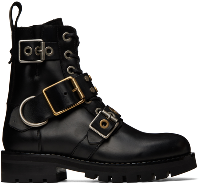 Vivienne Westwood Stud-embellished Combat Boots In Black