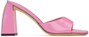 BY FAR PINK MICHELE HEELED SANDALS
