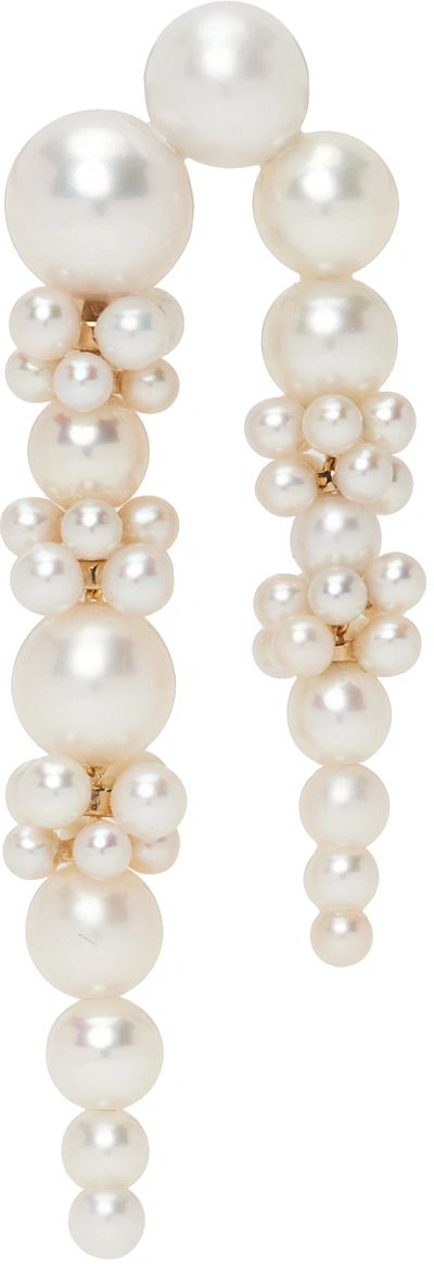 Sophie Bille Brahe Yellow Gold And Pearl Palais De Nuit Single Left Earring In 14k, Yellow