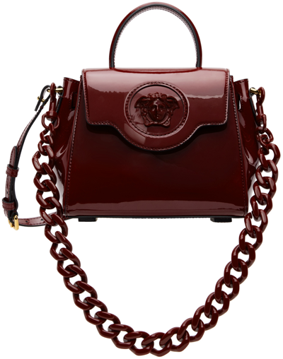 Versace Burgundy 'la Medusa' Bag In 1lb9v Claret-claret-