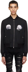 Amiri Long-sleeved Baseball Jacket In Black-silk