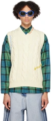 Marni Cable Knit Sleeveless Sweater In 00w02 Natural White