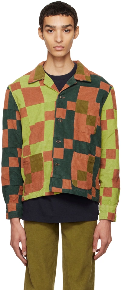 Bode Camp-collar Patchwork Cotton-corduroy Overshirt In Multicolor