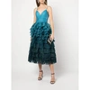 MARCHESA NOTTE TIERED RUFFLE GOWN