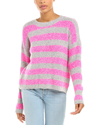 Autumn Cashmere Striped Bouclé-knit Merino Wool-blend Sweater In Grey