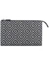 FERRAGAMO Ikat print portfolio clutch,LEATHER100%