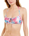 Splendid Shirred Cutout Bikini Top In Multi