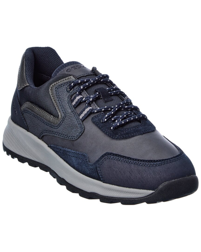 Geox Terrestre Leather & Suede Sneaker In Grey