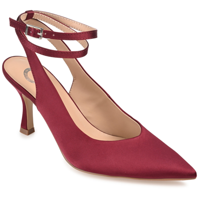 Journee Collection Women's Marcella Satin Heels Women's Shoes In Red