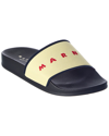 Marni Logo Flat Pool Sandals In Yellow