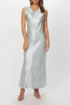 Shop Rebecca Taylor Sleeveless Toile Slip Dress In Pale Glacier Combo In Silver