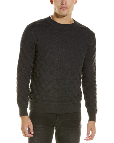 Loft 604 Honeycomb Pattern Crewneck Sweater In Black