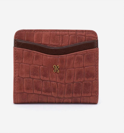 Hobo Max Mini Billfold Compact Wallet In Brandy In Red