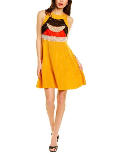 Valentino Silk-blend Mini Dress In Yellow