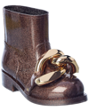 Jw Anderson Chain-detail Glitter Rubber Ankle Boots In Brown