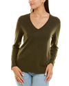 Vince Weekend V-neck Cashmere Sweater In Green
