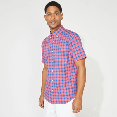 Nautica Mens Big & Tall Plaid Short Sleeve Shirt In Pink