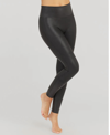 Spanx Faux-leather Mid-rise Leggings In Black