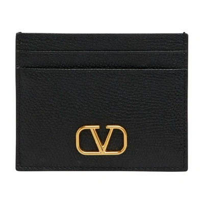 Valentino Garavani Vlogo Signature Card Holder In Black
