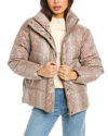 Unreal Fur Python Puffer Jacket In Pink