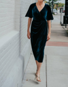 Maggy London Wrap Front Velvet Cocktail Dress In Green