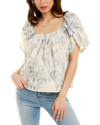 Rebecca Taylor Whisper Rose Tulip Top In Beige