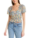 AIDEN LACE-UP SHOULDER TOP