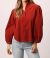ANOTHER LOVE Charlote Button Down Top in Picante