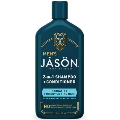 Jason Men's Hydrating 2-in-1 Shampoo And Conditioner 335ml In Blue