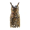 Rabanne Paillette-chainmail Sparkle Minidress In Silver Gold