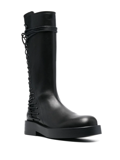 Ann Demeulemeester Mick Lace-up Leather Combat Boots In Black