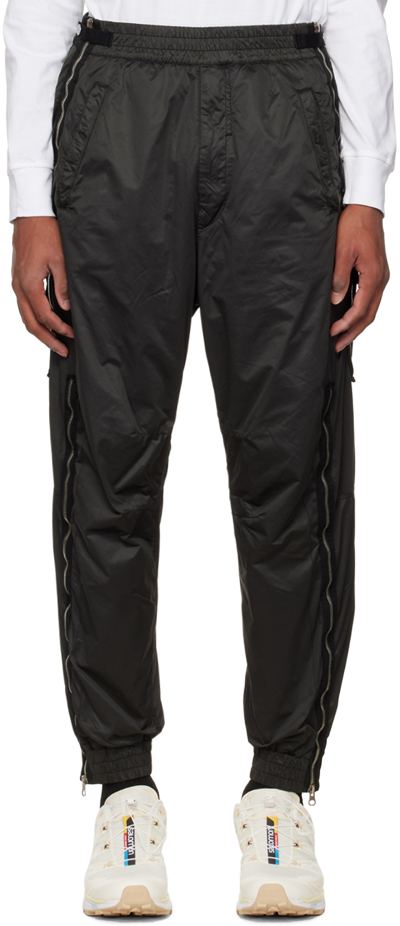 Stone Island Shadow Project Elastic Waist Side Zipped Track Pants In Black