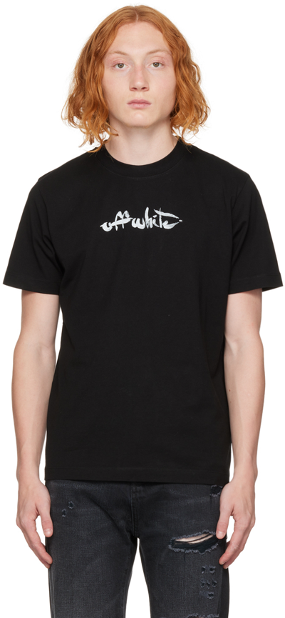 Off-white C/o Virgil Abloh Men`s Black Paint Arrows Slim T-shirt