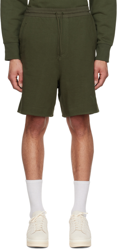 Y-3 Terry Cotton Shorts In Green