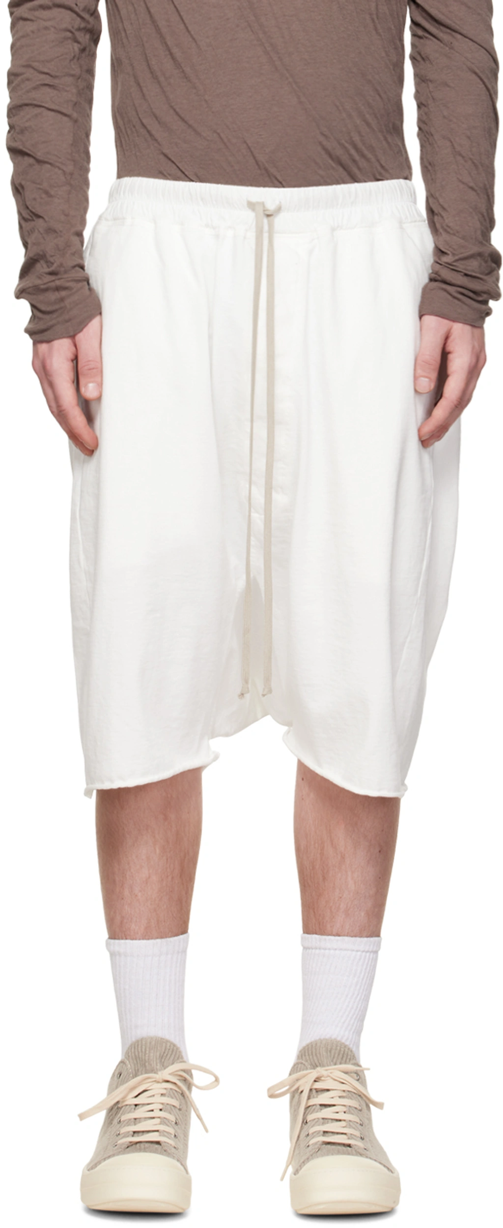 Rick Owens Drkshdw Off-white Pods Shorts In Milk | ModeSens