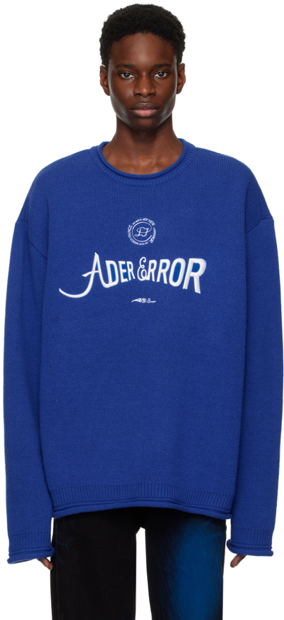 Ader Error Verif Logo-embroidered Jumper In Blue