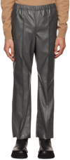 N.HOOLYWOOD GRAY FAUX-LEATHER PANTS