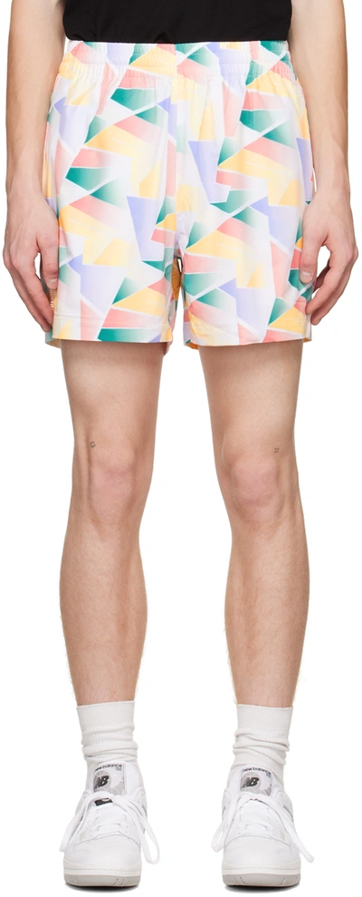 Sergio Tacchini Multicolor Mosaico Shorts In 106 White Multi
