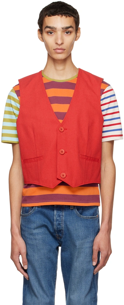 Stockholm Surfboard Club Ssense Exclusive Red Waistcoat