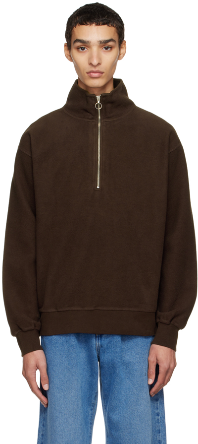 Mfpen Brown Chaser Half-zip Sweater