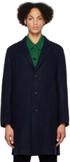 PS BY PAUL SMITH NAVY SINGLE-BREASTED COAT