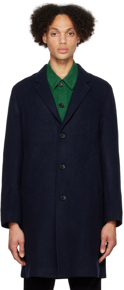 Ps By Paul Smith Single-breasted Coat In Blue