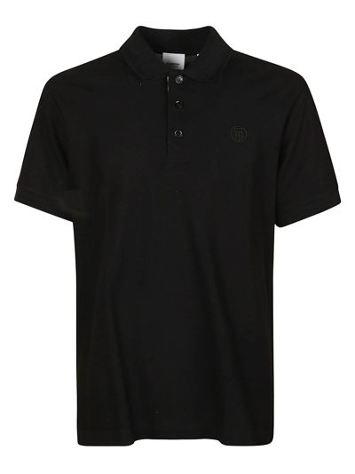 Burberry Black Cotton Eddie Polo Shirt