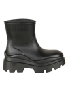 Msgm Black Rubber Boots In Black