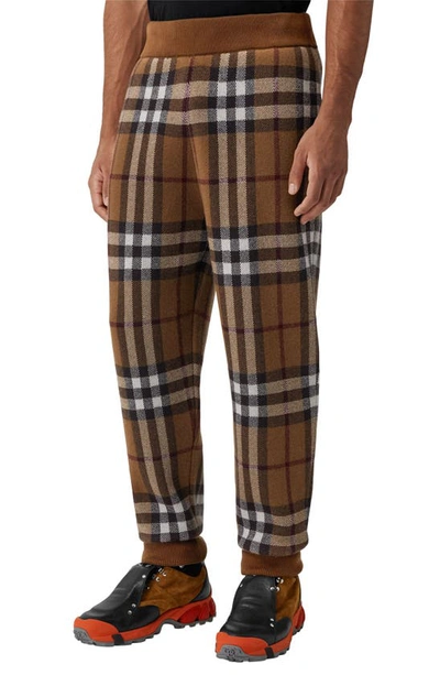 Burberry Marley Check Cashmere Joggers In Brown