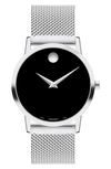 Movado Museum Classic Stainless Steel Watch In Black