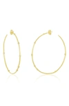 Melinda Maria Inside Out Station Hoop Earrings In Gold/white Diamondettes