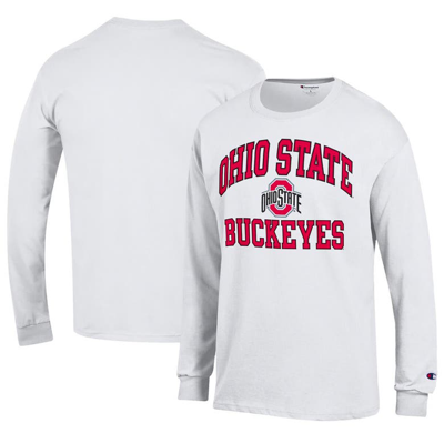Champion White Ohio State Buckeyes High Motor Long Sleeve T-shirt