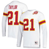 MITCHELL & NESS MITCHELL & NESS SEAN TAYLOR WHITE WASHINGTON COMMANDERS RETIRED PLAYER NAME & NUMBER LONG SLEEVE TOP